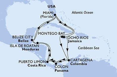 Mapa trasy rejsu