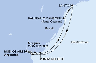 Mapa trasy rejsu