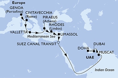 Mapa trasy rejsu