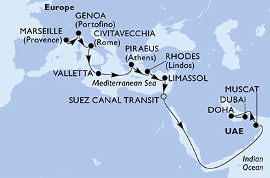Mapa trasy rejsu