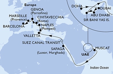 Mapa trasy rejsu