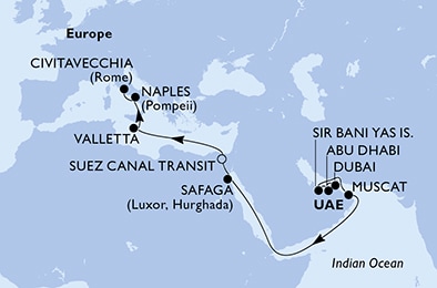 Mapa trasy rejsu