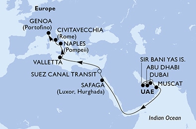 Mapa trasy rejsu