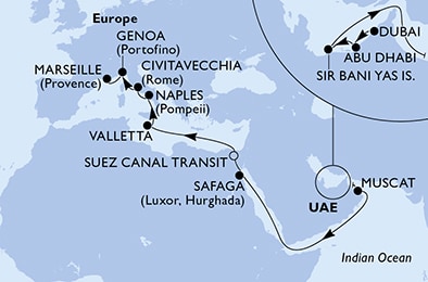 Mapa trasy rejsu