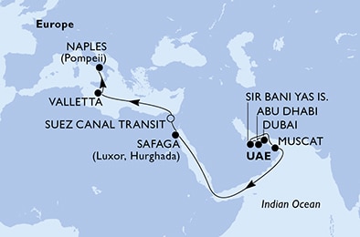 Mapa trasy rejsu