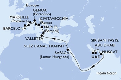 Mapa trasy rejsu