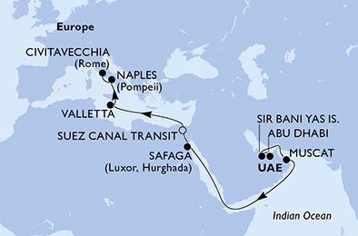 Mapa trasy rejsu