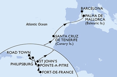 Mapa trasy rejsu