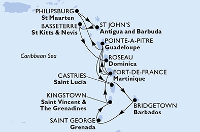 Mapa trasy rejsu