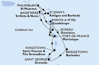 Mapa trasy rejsu