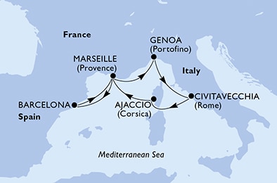 Mapa trasy rejsu