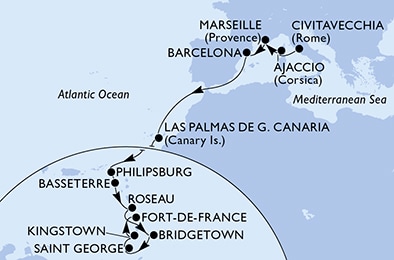 Mapa trasy rejsu