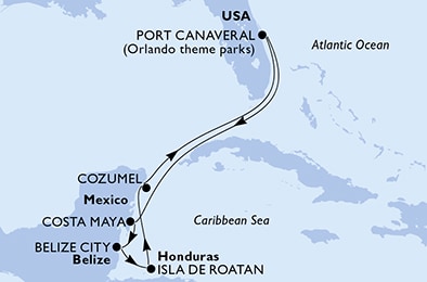 Mapa trasy rejsu