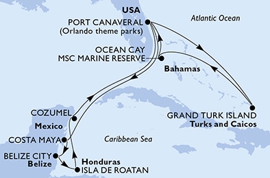 Mapa trasy rejsu