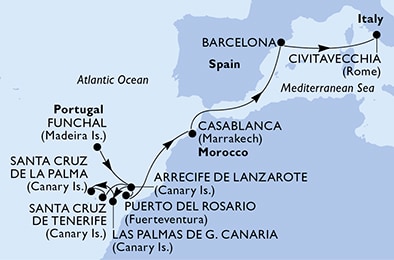 Mapa trasy rejsu