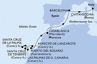Mapa trasy rejsu