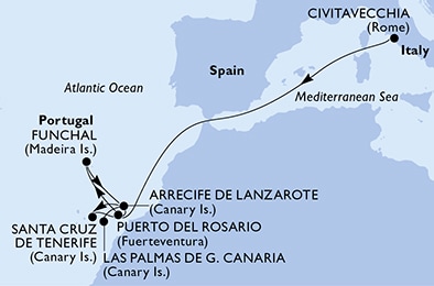 Mapa trasy rejsu