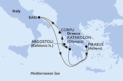 Mapa trasy rejsu