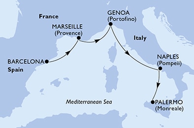 Mapa trasy rejsu