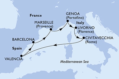 Mapa trasy rejsu