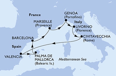 Mapa trasy rejsu