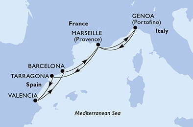 Mapa trasy rejsu