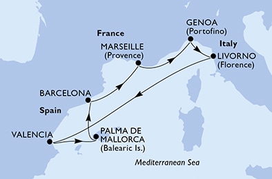 Mapa trasy rejsu