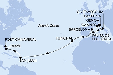 Mapa trasy rejsu