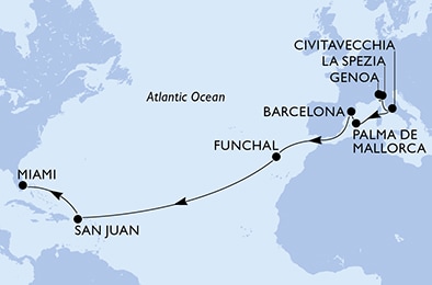 Mapa trasy rejsu