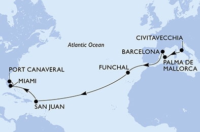 Mapa trasy rejsu