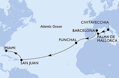Mapa trasy rejsu