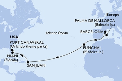 Mapa trasy rejsu