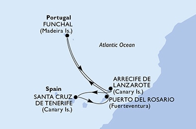 Mapa trasy rejsu
