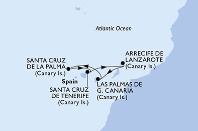 Mapa trasy rejsu