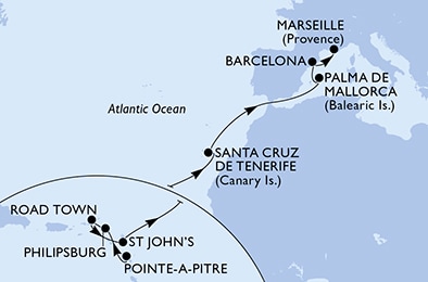 Mapa trasy rejsu