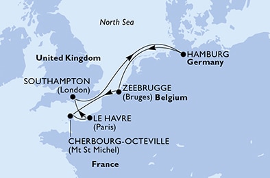 Mapa trasy rejsu