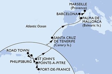 Mapa trasy rejsu