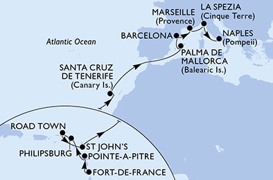 Mapa trasy rejsu