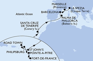 Mapa trasy rejsu