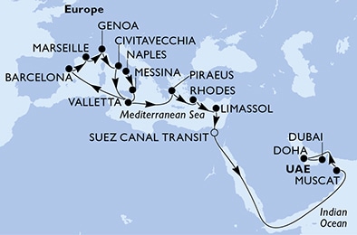 Mapa trasy rejsu