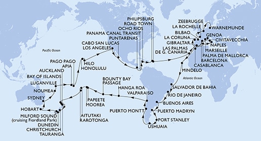 Mapa trasy rejsu