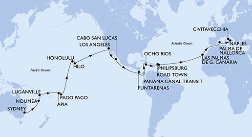 Mapa trasy rejsu