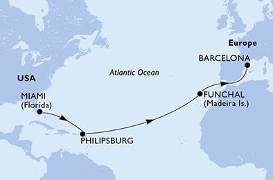 Mapa trasy rejsu