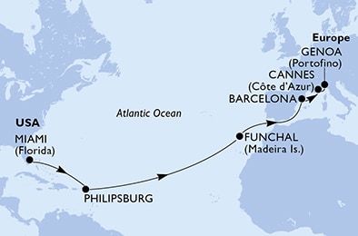 Mapa trasy rejsu