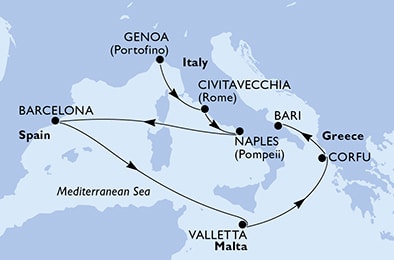 Mapa trasy rejsu