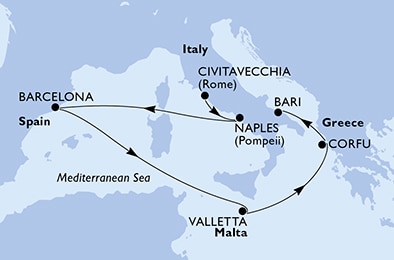 Mapa trasy rejsu