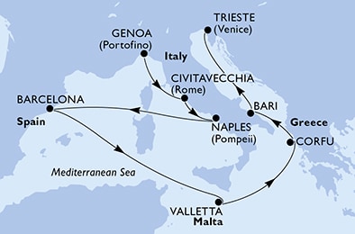 Mapa trasy rejsu