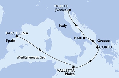 Mapa trasy rejsu