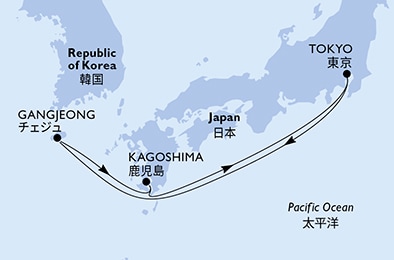 Mapa trasy rejsu
