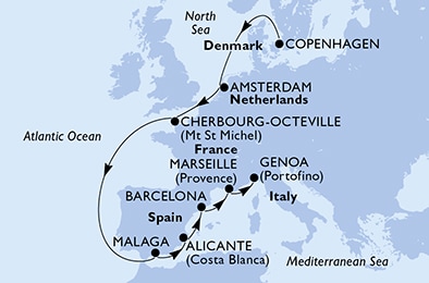 Mapa trasy rejsu
